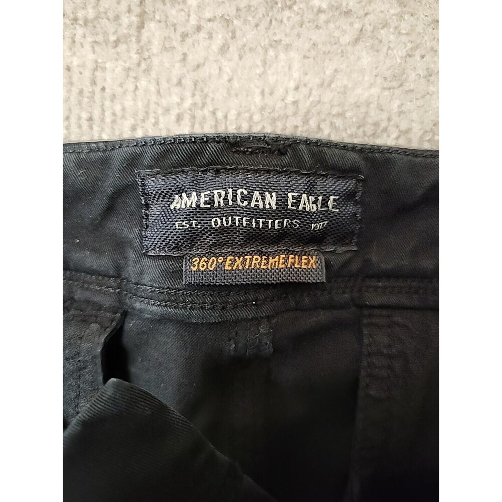 American Eagle 360 Extreme Flex Slim Fit Chino Khaki Pants Mens 30x32 Black - Picture 6 of 9